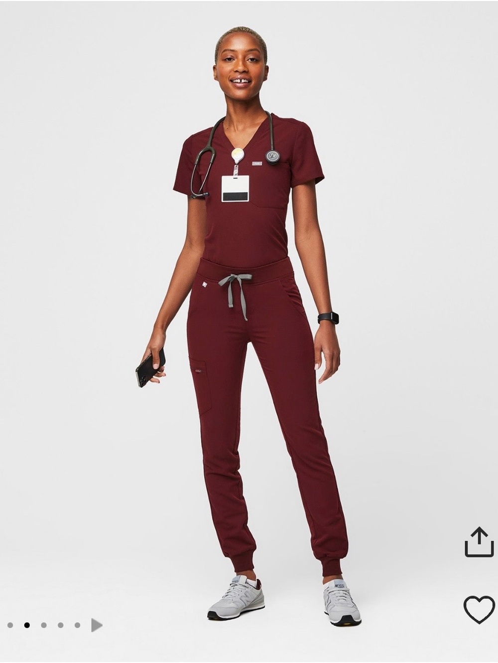 Figs Women's Burgundy figs Jogger Scrub Set xxsp